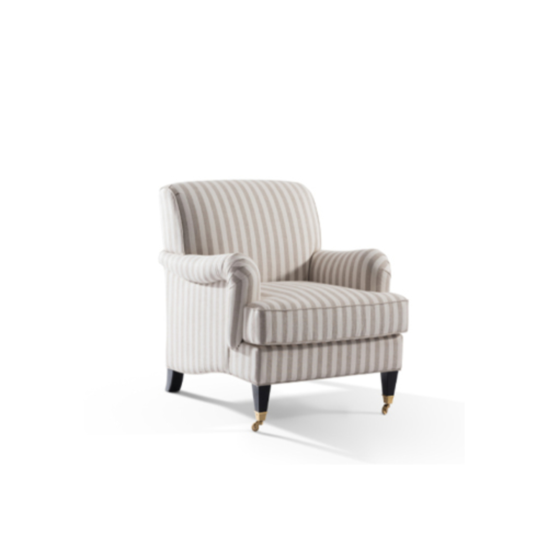 Warwick Fabric Arm Chair Beige Stripe image 0